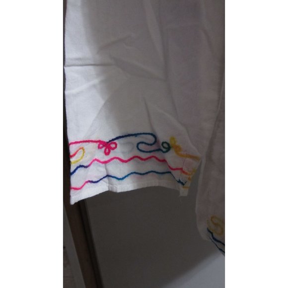 C/C Chic Collection Medium Embroidered Colorful Casual Beach Boho Shirt - Picture 4 of 6